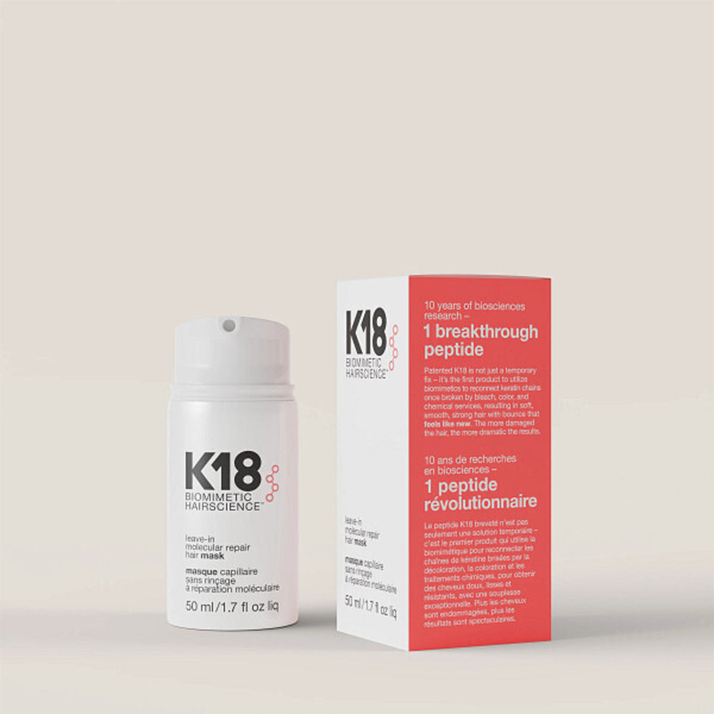 K18 LEAVE-IN MOLECULAR REPAIR HAIR MASK 50ML